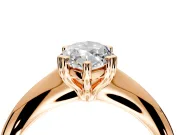Solitaire Engagement Ring Setting for Marquise Center with Reverse Tapered Band and Prong Head in Rose Gold