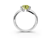 Tension Engagement Ring Setting for Fancy Yellow Round Cut Center with Wide Flat Band and Tension Head in White Gold