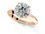 Solitaire Engagement Ring Setting for Round Cut Center with Wide Knife Ridge Band and Prong Head in Rose Gold