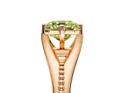 Solitaire Engagement Ring Setting for Fancy Yellow Asscher Cut Center with Milgrain Cathedral Band and Prong Head in Rose Gold