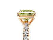 Solitaire Engagement Ring Setting for Fancy Yellow Princess Cut Center with Large Accent Band and Prong Head in Rose Gold