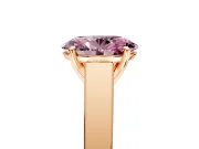 Solitaire Engagement Ring Setting for Fancy Pink Oval Center with Tapered Split Shoulders and Prong Head in Rose Gold