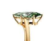 Solitaire Engagement Ring Setting for Fancy Green Marquise Center with Plain Bypass Twist Band and Prong Head in Yellow Gold