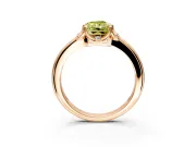 Floral Frame Engagement Ring Setting for Fancy Yellow Radiant Cut Center with Accent Clusters and Prong Head in Rose Gold
