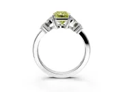 Floral Engagement Ring Setting for Fancy Yellow Radiant Cut Center with Marquise Cluster Shoulders and Prong Head in Sterling Silver
