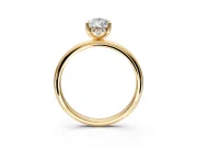 Hidden Halo Engagement Ring Setting for Pear-Shaped Center with Thin Round-Wire Band and Prong Head in Yellow Gold