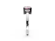 Solitaire Engagement Ring Setting for Fancy Pink Princess Cut Center with Plain Band and Flat Tab Prong Head in White Gold