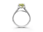 Solitaire Engagement Ring Setting for Fancy Yellow Radiant Cut Center with Accented Split Shank and Prong Head in Sterling Silver