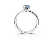 Solitaire Engagement Ring Setting for Fancy Blue Oval Center with Large Accents and Prong Head in Platinum