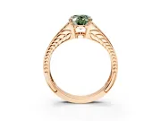 Split Shank Engagement Ring Setting for Fancy Green Oval Center with Pave Split Shank and Prong Head in Rose Gold