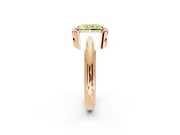Halo Engagement Ring Setting for Fancy Yellow Radiant Cut Center with Tapered Plain Band and Prong Head in Rose Gold