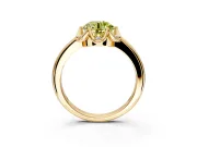 Floral Frame Engagement Ring Setting for Fancy Yellow Round Cut Center with Accent Clusters and Prong Head in Yellow Gold