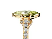 Solitaire Engagement Ring Setting for Fancy Yellow Marquise Center with Crossover Accents and Prong Head in Yellow Gold