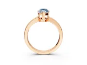 Solitaire Engagement Ring Setting for Fancy Blue Marquise Center with Plain Band and Flat Tab Prong Head in Rose Gold