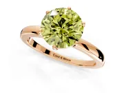 Solitaire Engagement Ring Setting for Fancy Yellow Round Cut Center with Plain Band and Tulip Prong Head in Rose Gold