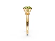Solitaire Engagement Ring Setting for Fancy Yellow Round Cut Center with Plain Band and Tulip Prong Head in Yellow Gold