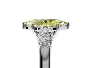 5 Stone Engagement Ring Setting for Fancy Yellow Marquise Center with Equal Close-Set Accents and Prong Head in Sterling Silver