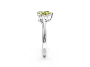 Solitaire Engagement Ring Setting for Fancy Yellow Pear-Shaped Center with Plain Bypass Twist Band and Prong Head in White Gold