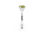 Solitaire Engagement Ring Setting for Fancy Yellow Round Cut Center with Open Cathedral Shoulders and Prong Head in Sterling Silver