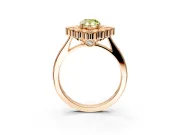 Cluster Halo Engagement Ring Setting for Fancy Yellow Pear-Shaped Center with Milgrain Bezel Accents and Prong Head in Rose Gold
