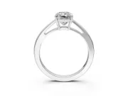Solitaire Engagement Ring Setting for Radiant Cut Center with Open Cathedral Shoulders and Prong Head in Sterling Silver