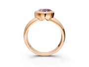 Solitaire Engagement Ring Setting for Fancy Pink Heart-Shaped Center with Wide Band and Bezel Head in Rose Gold