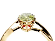 Solitaire Engagement Ring Setting for Fancy Yellow Marquise Center with Plain Bypass Twist Band and Prong Head in Yellow Gold