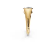 Tension Engagement Ring Setting for Oval Center with Wide Tapered Band and Tension Head in Yellow Gold