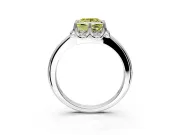 Floral Frame Engagement Ring Setting for Fancy Yellow Princess Cut Center with Accent Clusters and Prong Head in Platinum