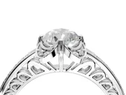 Floral Engagement Ring Setting for Pear-Shaped Center with Four Accent Clusters and Prong Head in Platinum