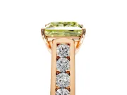 Solitaire Engagement Ring Setting for Fancy Yellow Princess Cut Center with Cathedral Channel Band and Prong Head in Rose Gold