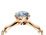 Solitaire Engagement Ring Setting for Fancy Blue Marquise Center with Bamboo Band and Prong Head in Rose Gold