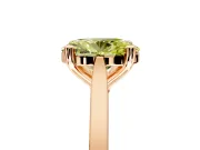 Solitaire Engagement Ring Setting for Fancy Yellow Oval Center with Tapered Shoulders and Prong Head in Rose Gold