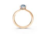Hidden Halo Engagement Ring Setting for Fancy Blue Marquise Center with Wide Flat Plain Band and Prong Head in Rose Gold