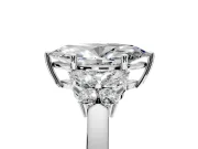 Solitaire Engagement Ring Setting for Marquise Center with Marquise Flower Shoulders and Prong Head in Sterling Silver