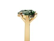 Solitaire Engagement Ring Setting for Fancy Green Heart-Shaped Center with Tapered Shoulders and Prong Head in Yellow Gold