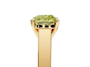 Solitaire Engagement Ring Setting for Fancy Yellow Cushion Cut Center with Tapered Split Shoulders and Prong Head in Yellow Gold