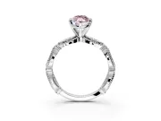 Solitaire Engagement Ring Setting for Fancy Pink Marquise Center with Marquise Panel Band and Prong Head in Platinum