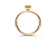 Low-Set Solitaire Engagement Ring Setting for Fancy Yellow Emerald Cut Center with Thin Plain Band and Prong Head in Rose Gold