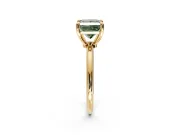 Minimalist Solitaire Engagement Ring Setting for Fancy Green Princess Cut Center with Thin Band and Prong Head in Yellow Gold