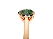 Solitaire Engagement Ring Setting for Fancy Green Cushion Cut Center with Flat-Sided Plain Band and Prong Head in Rose Gold