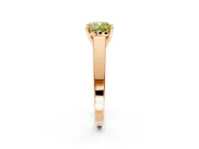 Solitaire Engagement Ring Setting for Fancy Yellow Cushion Cut Center with Tapered Split Shoulders and Prong Head in Rose Gold