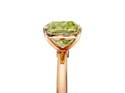 Solitaire Engagement Ring Setting for Fancy Yellow Cushion Cut Center with Straight Thin Band and Prong Head in Rose Gold