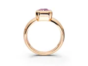 Solitaire Engagement Ring Setting for Fancy Pink Radiant Cut Center with Wide Band and Bezel Head in Rose Gold