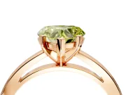 Solitaire Engagement Ring Setting for Fancy Yellow Heart-Shaped Center with Basket Rail and Prong Head in Rose Gold