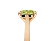 Solitaire Engagement Ring Setting for Fancy Yellow Cushion Cut Center with Tapered Shoulders and Prong Head in Rose Gold