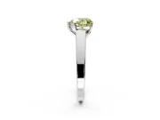 Solitaire Engagement Ring Setting for Fancy Yellow Heart-Shaped Center with Tapered Split Shoulders and Prong Head in Sterling Silver