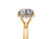 Solitaire Engagement Ring Setting for Round Cut Center with Fine Wire Band and Prong Head in Yellow Gold