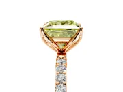 Solitaire Engagement Ring Setting for Fancy Yellow Princess Cut Center with Fine Pave Accents and Prong Head in Rose Gold