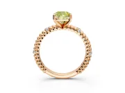 Rope Engagement Ring Setting for Fancy Yellow Cushion Cut Center with Accent Shoulders and Prong Head in Rose Gold